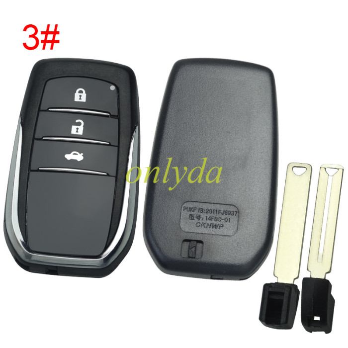 For Toyota remote key shell without badge ,The back is glossy, pls choose button model