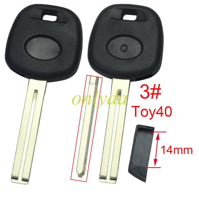 For Lexus transponder key blank  with blade,two side logo Soft plastic handle,  1# Toy43 ,2#Toy48,3#Toy40 ,pls choose blade model