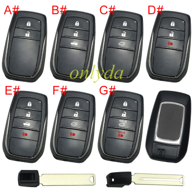 For Toyota remote key shell  without logo with the back is without badge cover , pls choose button