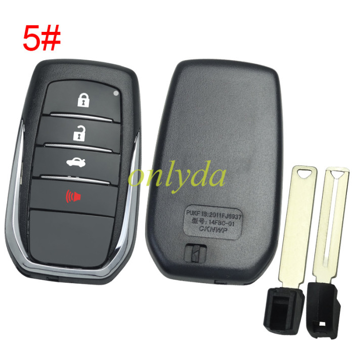 For Toyota remote key shell without badge ,The back is glossy, pls choose button model