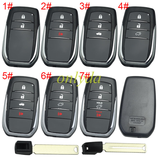 For Toyota remote key shell without badge ,The back is glossy, pls choose button model