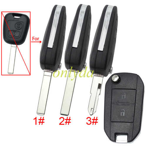 For Peugeot modified 2 button remote key shell, pls choose the blade type