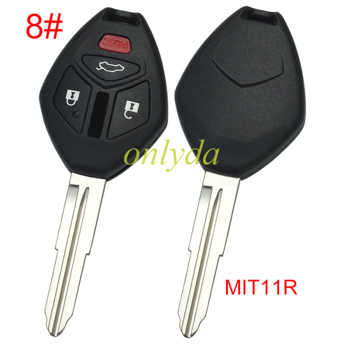 For Mitsubishi remote key shell with MIT11R blade Without badge , pls choose button model