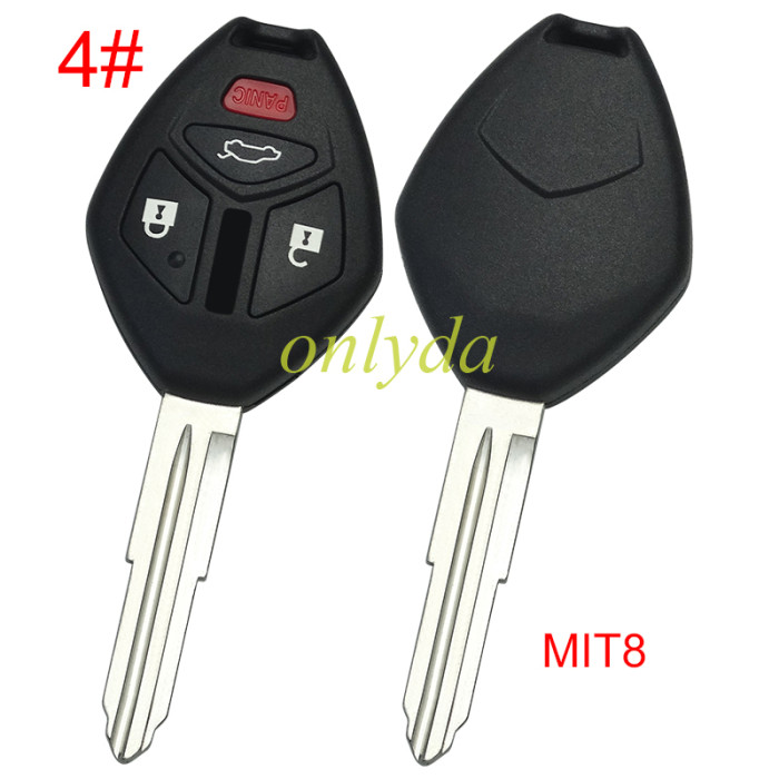 For Mitsubishi remote key shell with MIT11R blade Without badge , pls choose button model