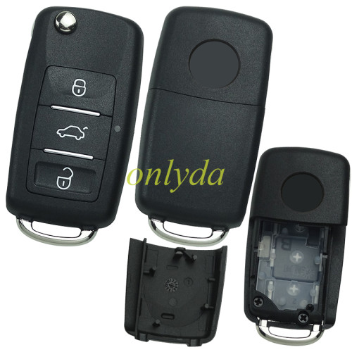 For VW DIY remote key shell with 3 button  no blade