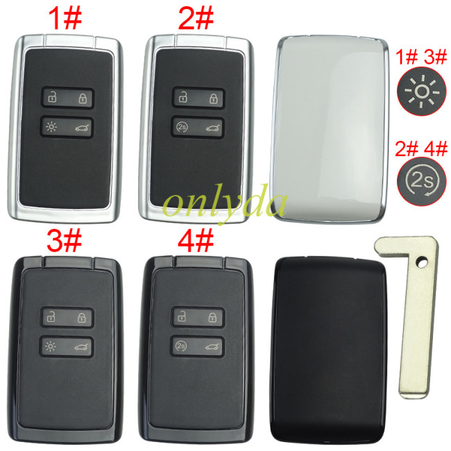 For Renault 4 button remote key case with blade without badge ,pls choose model