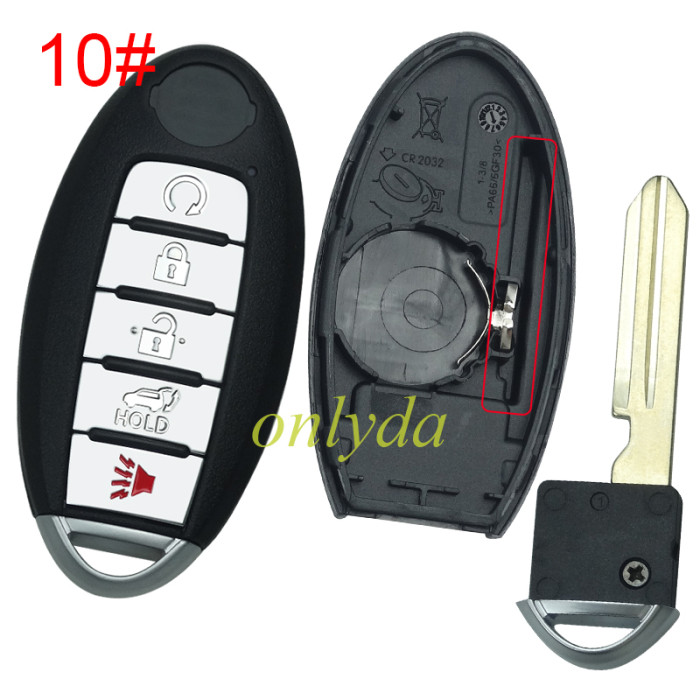 For Nissan   remote key blank with nissan flat badge ,without  buckle,With light hole for new model, pls choose button model