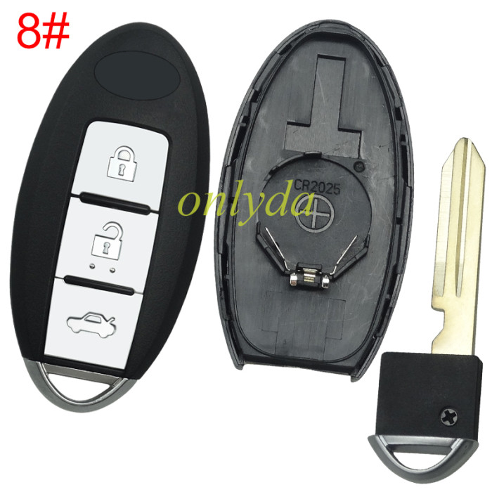 For Infinite remote key blank with badge ,T-shaped interior. pls choose button model 