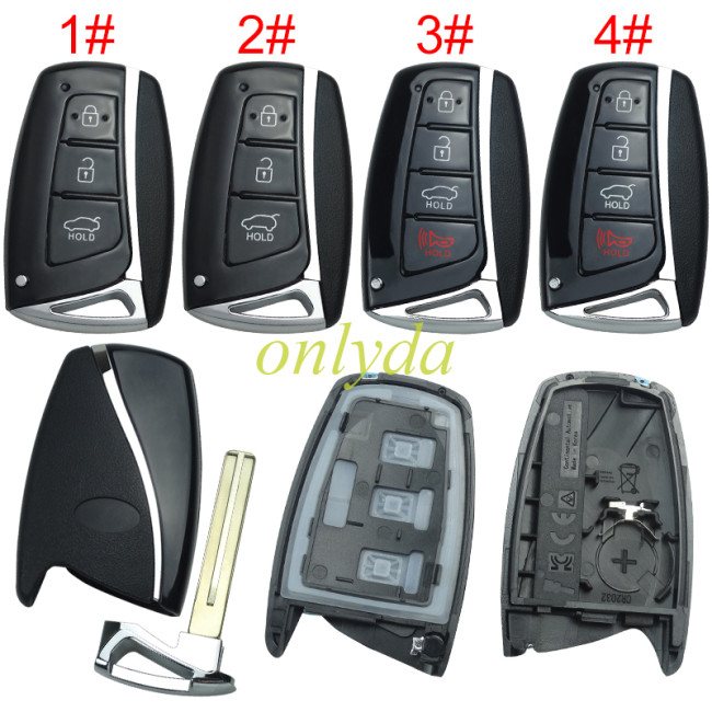 For Hyundai remote key black with blade with badge, pls choose button .