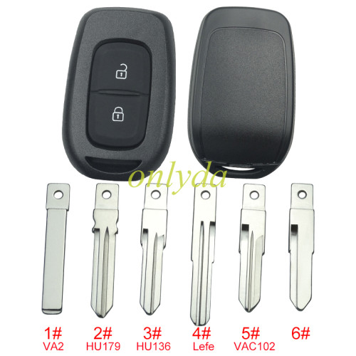 For 2 button remote key blank without LO, please choose the blade