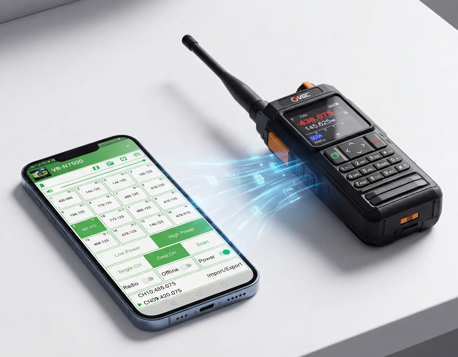 Wireless CPS Bluetooth programming for handheld radios without cable drivers or PC software