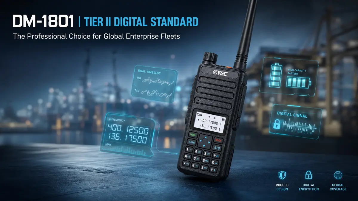 VGC DM-1801 Tier II DMR Digital Radio - Industrial Dual-Band Terminal Compatible with Baofeng Ecosystem