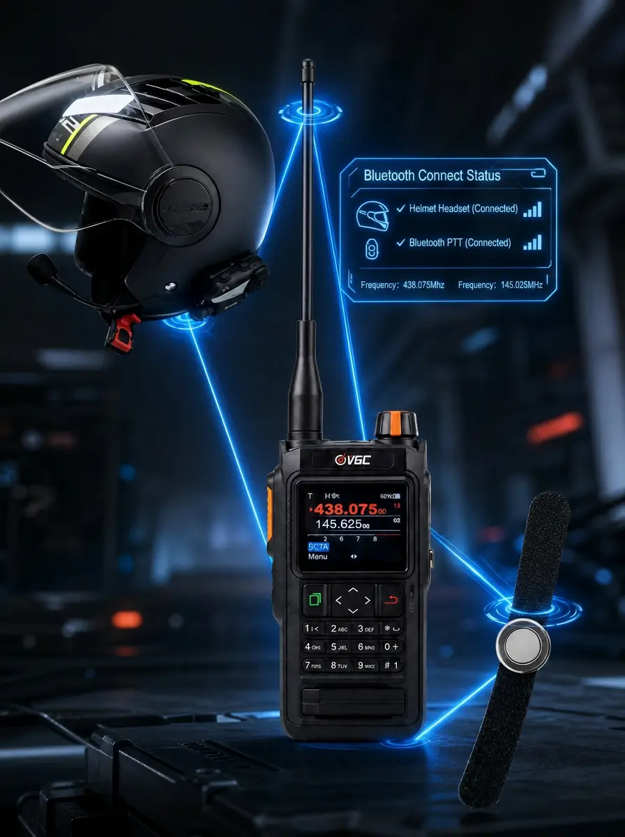 VR-N76 Motorcycle Radio Hub Solution with Sena Headset and BS-PTT