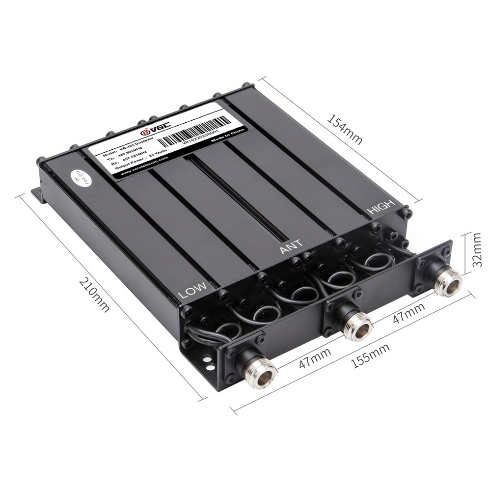 VR-425D UHF 25W Cavity Duplexer Tuning Rejection Grid