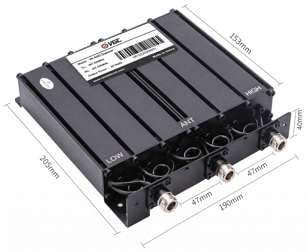 VR-450D UHF 50W Cavity Duplexer Tuning Sweep Curve