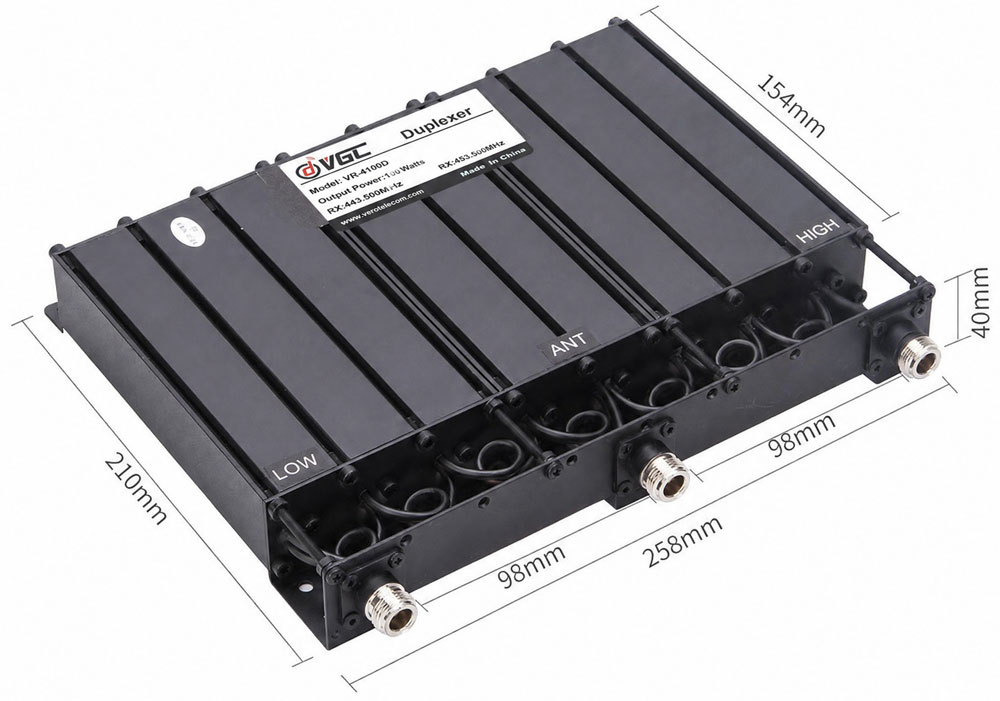 VR-4100D UHF 100W Infrastructure Duplexer Insertion Sweep Chart