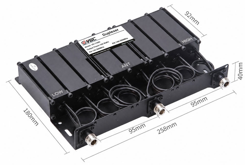 VR-1100D VHF 100W Infrastructure Duplexer Vector Analysis