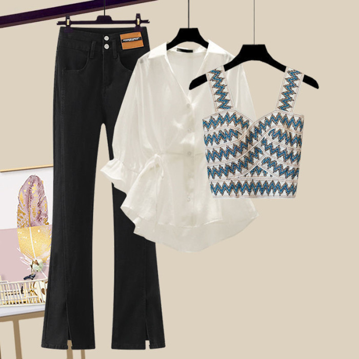women's denim suit