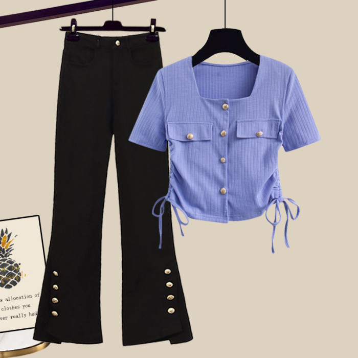 women's denim suit