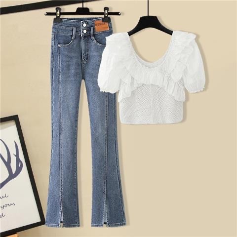 women's denim suit