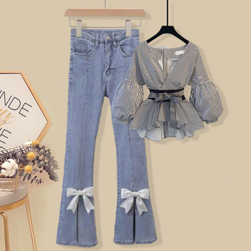 women's denim suit
