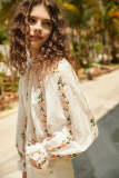 White Lace Floral Embroidery Blouse
