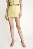 Lemon Chiffon High Rise Tweed Skort