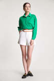 White Contrast Trim Detail Wide Leg A-Line Shorts
