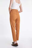 Chocolate Belted High Rise Tapered Pants
