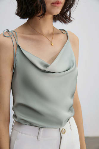 Courtney Green Cowl Neck Tank Top