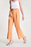 Dark Salmon High Rise Wide Leg Pants
