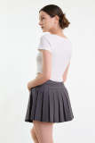 White Ribbed Chest Pocket Cropped T-shirt