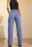 Royal Blue Straight Leg Jeans