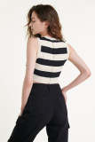 Black Striped Knitted Vest