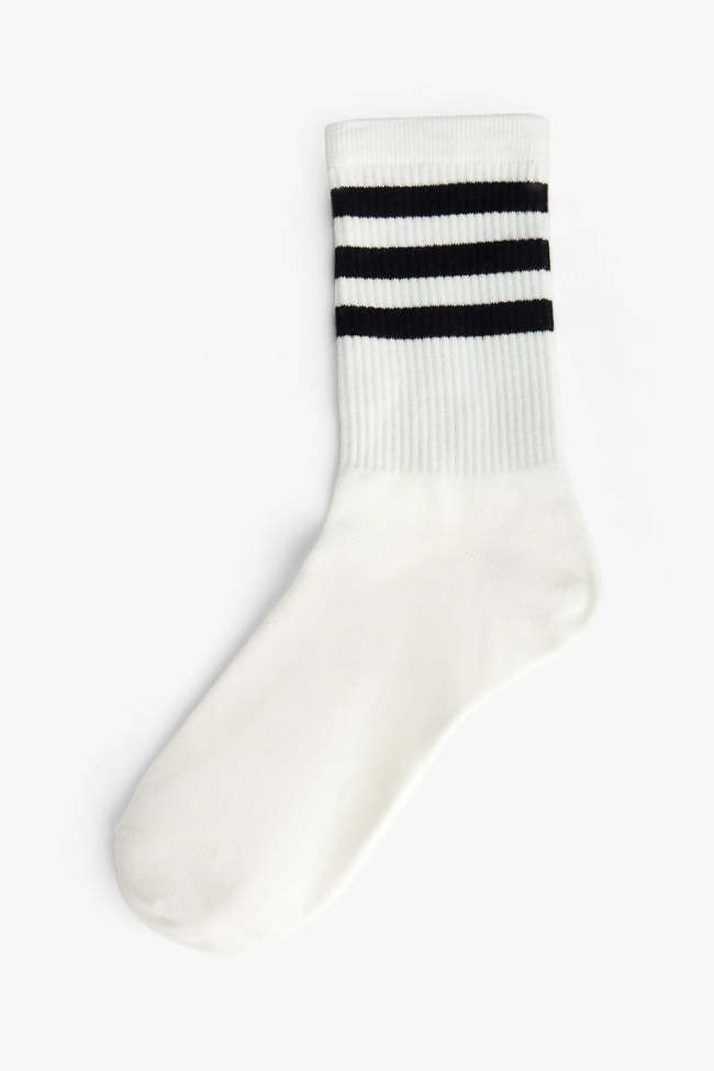 White Stripe Sports Socks