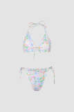 Multicolor Floral Print Triangle Bikini Set