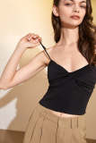 Black Twist Front Tank Top