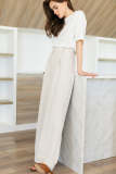 Business Essential Ivory Wide Slacks