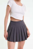 Grey High Rise Pleated Mini Skirt