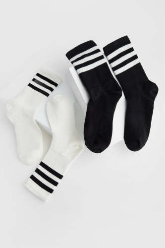 White Stripe Sports Socks