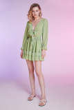 Light Green Tie Front Mini Dress