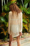 White Crochet Split Side Cover-Up
