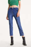 Royal Blue Seam Detail Slit Hem Cigarette Jeans