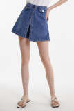 Royal Blue High Rise Denim Skort