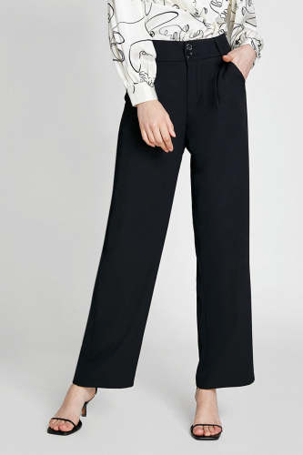 Black Full Length Suit Pants