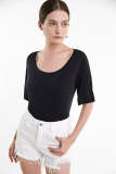 Basic Black Scoop Neck T-shirt