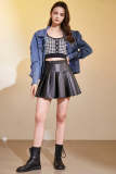 Black Plaid Cropped Tank Top