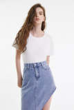 Basic White Modal-Blend Cropped T-shirt