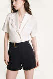 Ivory Asymmetric Button Down Shirt