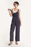 Dim Grey Asymmetric Wide Leg Jumpsuit